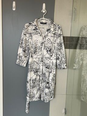 Paris Printed shirt dress